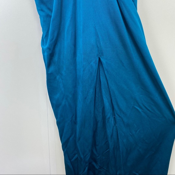 NWT Haney Sara Gown Teal Blue Twist Front Dress - Picture 10 of 16